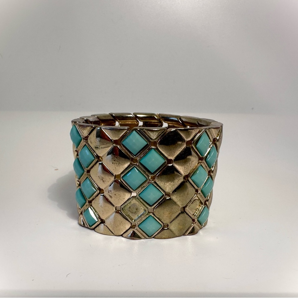 Gold and Turquoise Cuff Bracelet